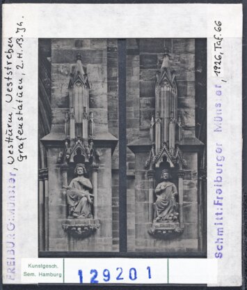 Vorschaubild Freiburg i. Br., Münster: Westturm, Weststreben, Grafenstatuen, 2. Hälfte 13. Jhd. Diasammlung